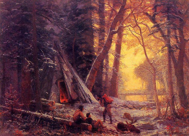 Albert Bierstadt Moose Hunters' Camp, Nova Scotia Germany oil painting art